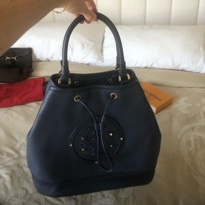 Tory Burch Blue Leather handle shoulder bag